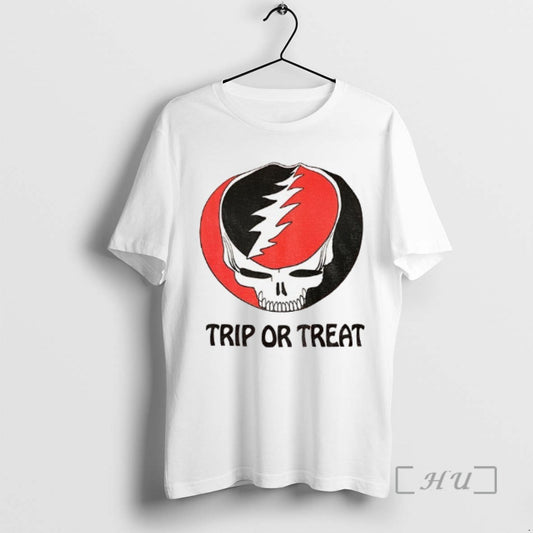 Officials Grateful Dead Skull Trip Or Treat Grateful Halloween Tee Shirt Sweater