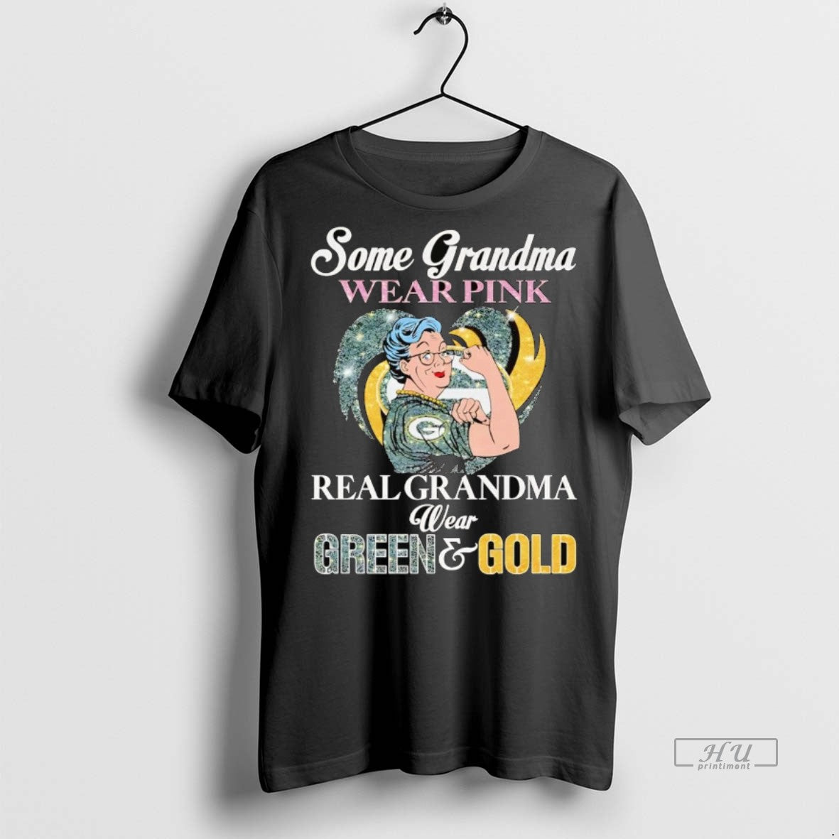 Officials Green Bay Packers Some Grandma Wear Pink Real Wear Green And Gold Premium Tee