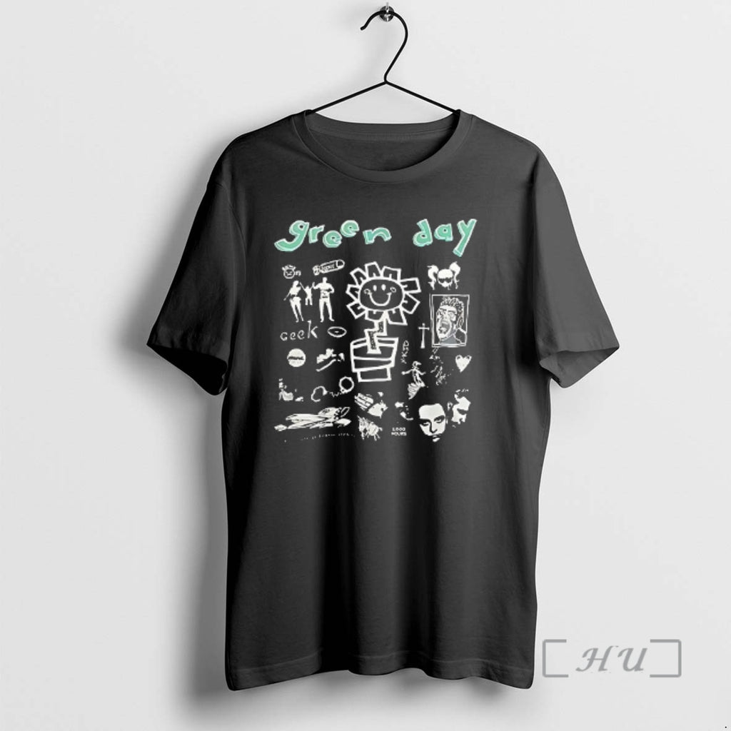 Officials Green Day Tour 2025 Cities Art Double Sided Graphic T Shirt Sweater