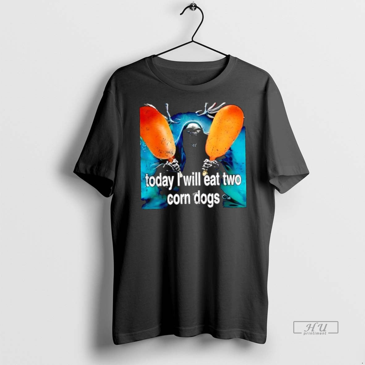 Officials Grim Reaper Today I Will Eat Two Corn Dogs Graphic Premium Tee Shirt Sweater