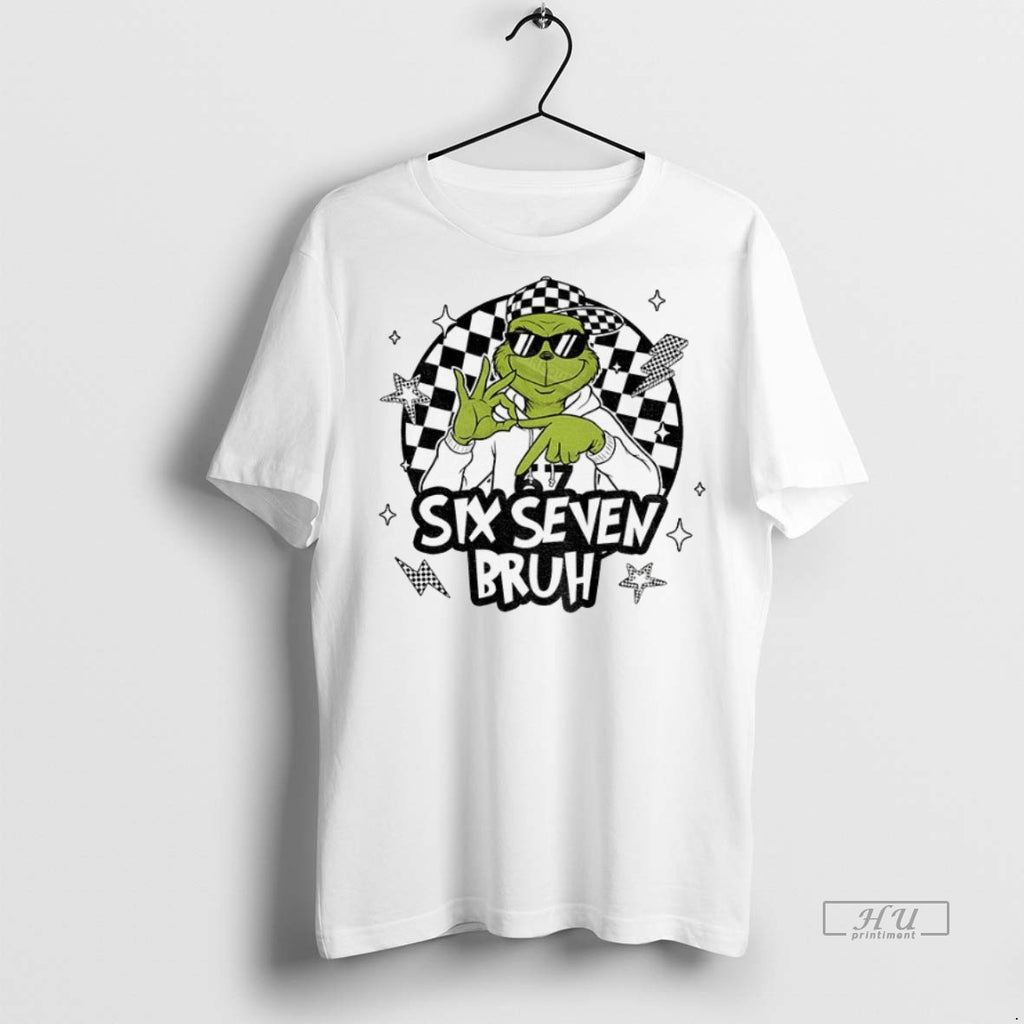 Officials Grinch 6 7 Six Seven Bruh Meme Christmas Tee Shirt Sweater