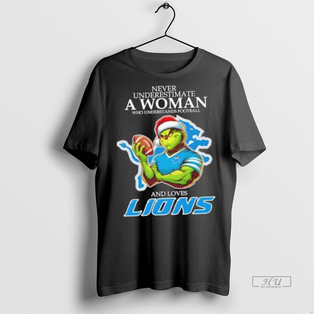 Officials Grinch Christmas Never Underestimate A Woman Who Understands Football And Loves Detroit Lions Premium