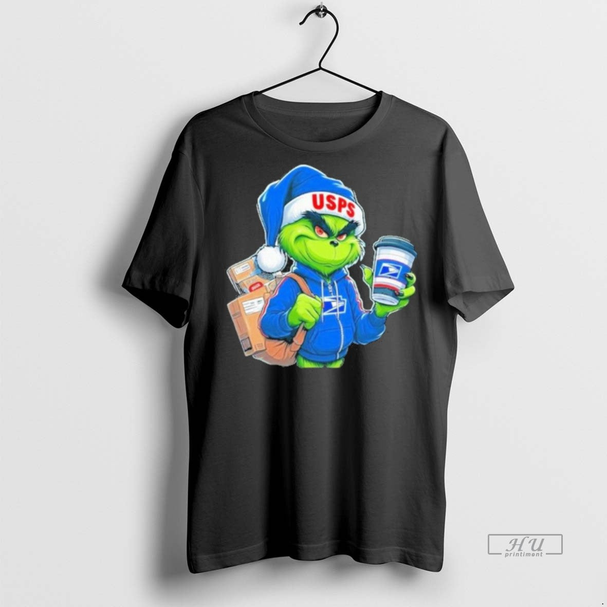 Officials Grinch Drink Coffee Usps Logo Premium Tee Shirt Sweater