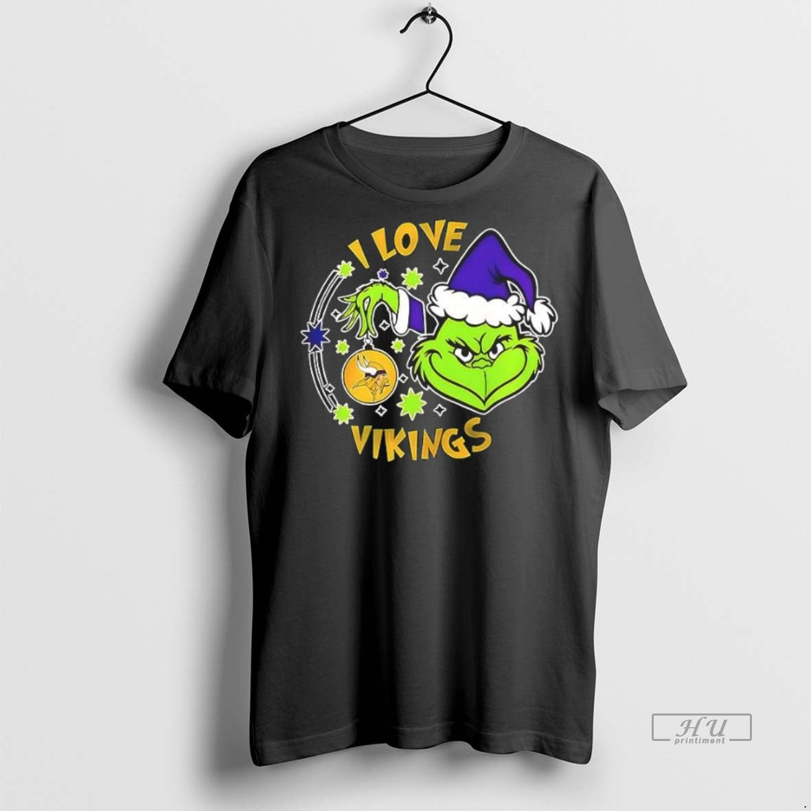 Officials Grinch I Love Minnesota Vikings They Hate Us Because They Aint Us Christmas Tee