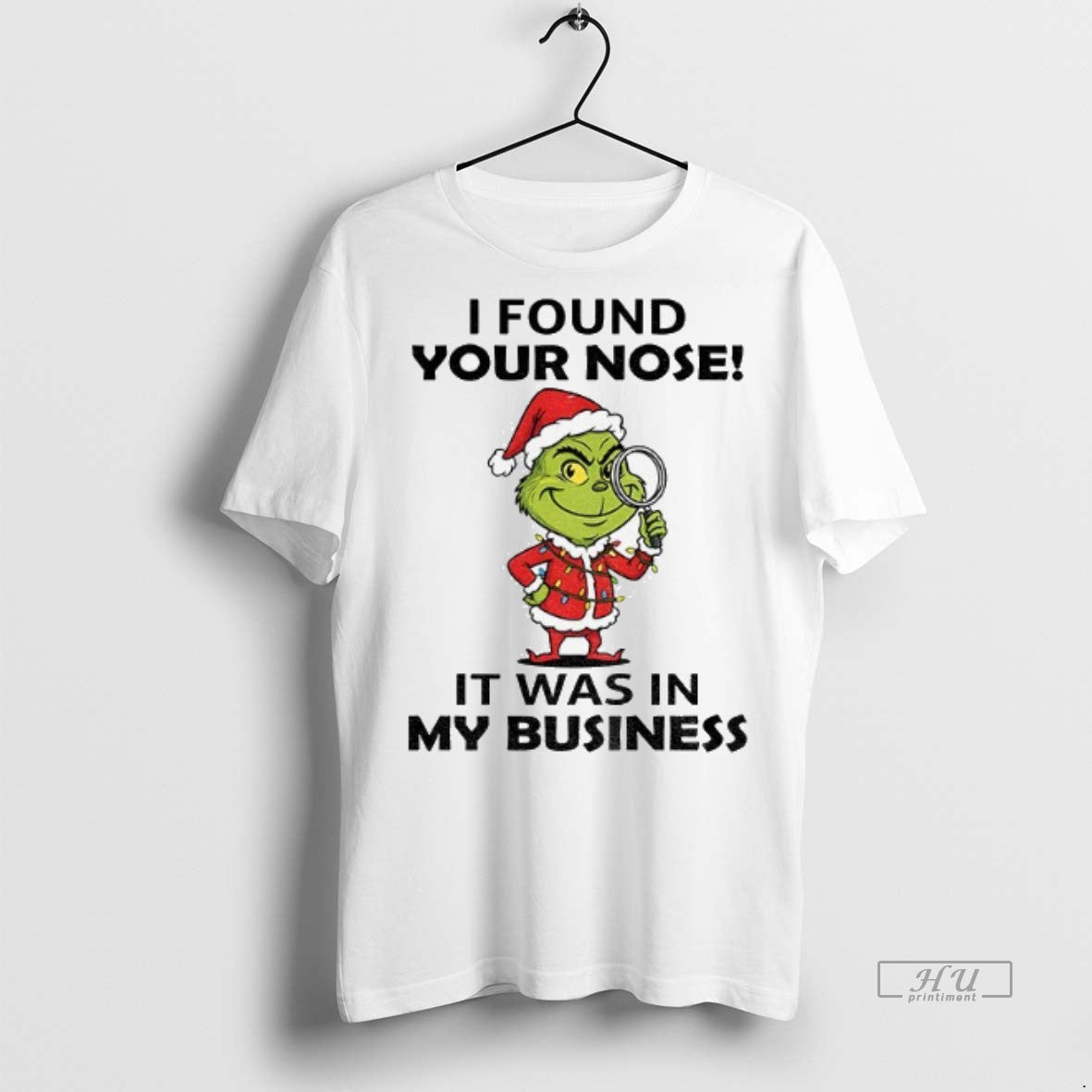 Officials Grinch Santa Hat I Found Your Nose It Was In My Business Merry Christmas
