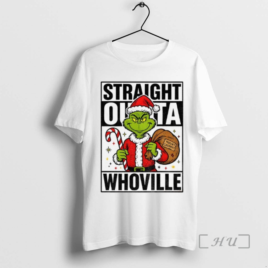 Officials Grinch Santa Hat Straight Outta Whoville Christmas Movie Merry Christmas 2025 Tee Shirt Sweater