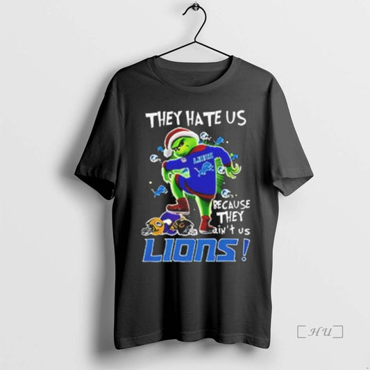 Officials Grinch They Hate Us Because They Aint Us Lions Christmas T Shirt Sweater