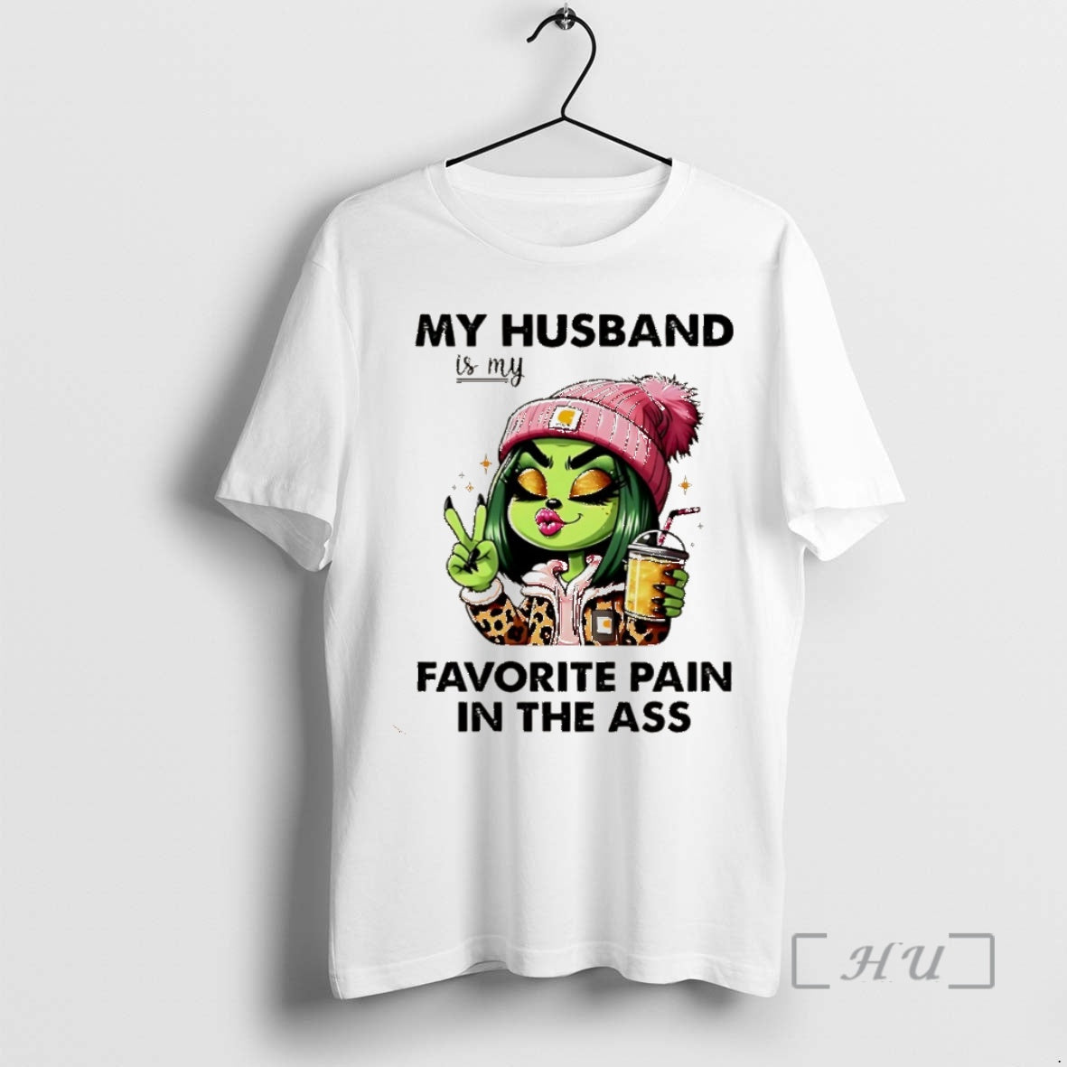 Officials Grinch My Husband Is My Favorite Pain In The Ass Christmas Premium T Shirts