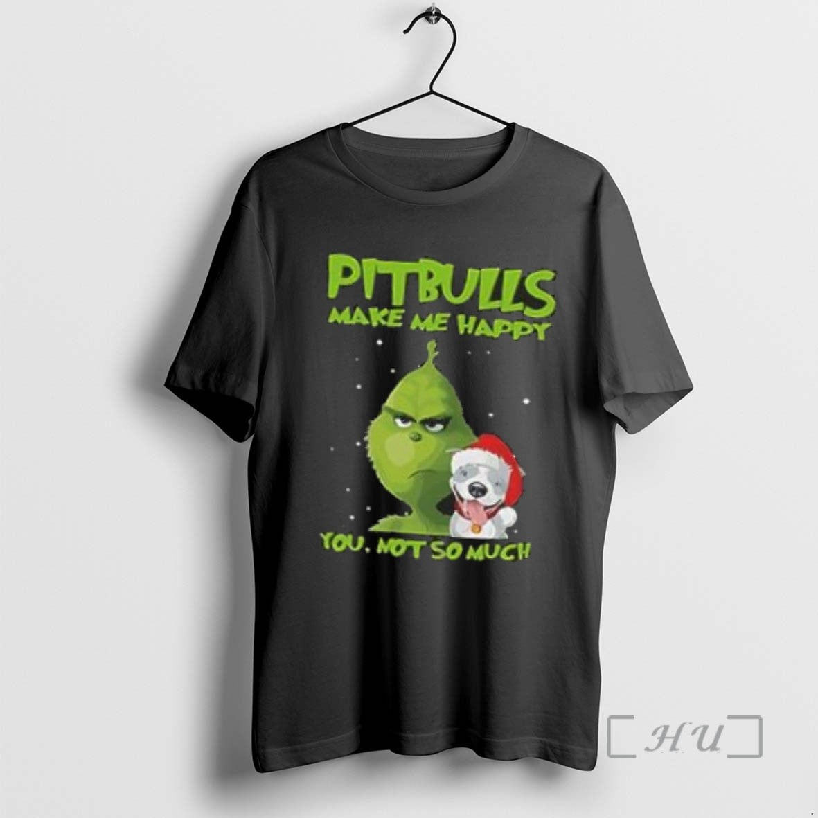 Officials Grinch Pitbulls Make Me Happy You Not So Much Christmas Tee Shirt Sweater