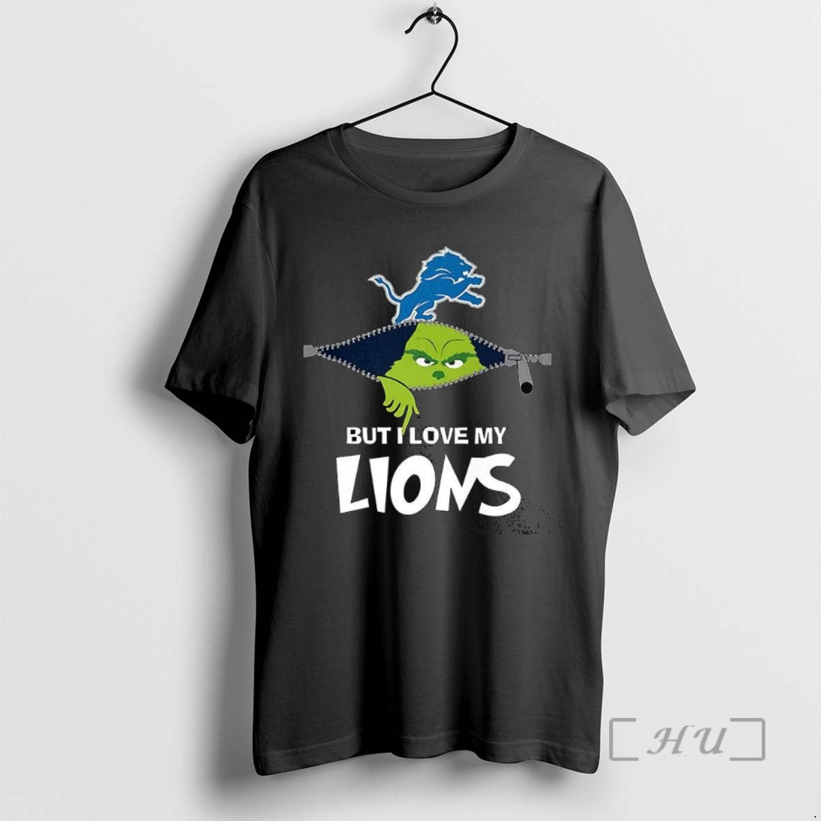 Officials Grinch Zipper I Hate People But I Love My Detroit Lions Football Christmas