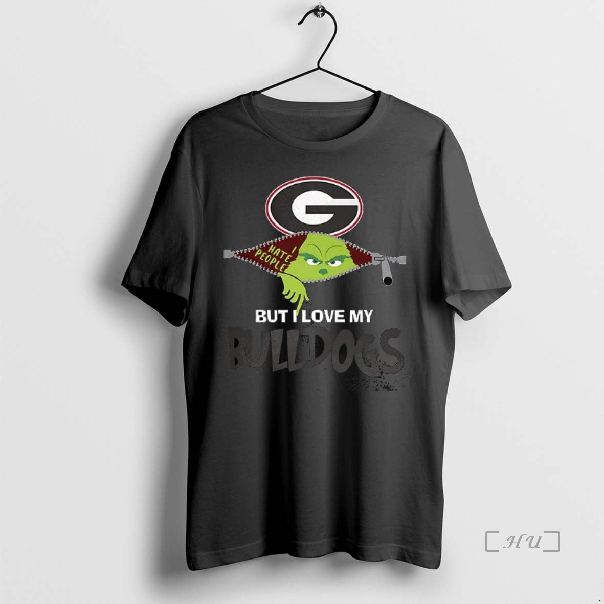 Officials Grinch Zipper I Hate People But I Love My Georgia Bulldogs Football Christmas