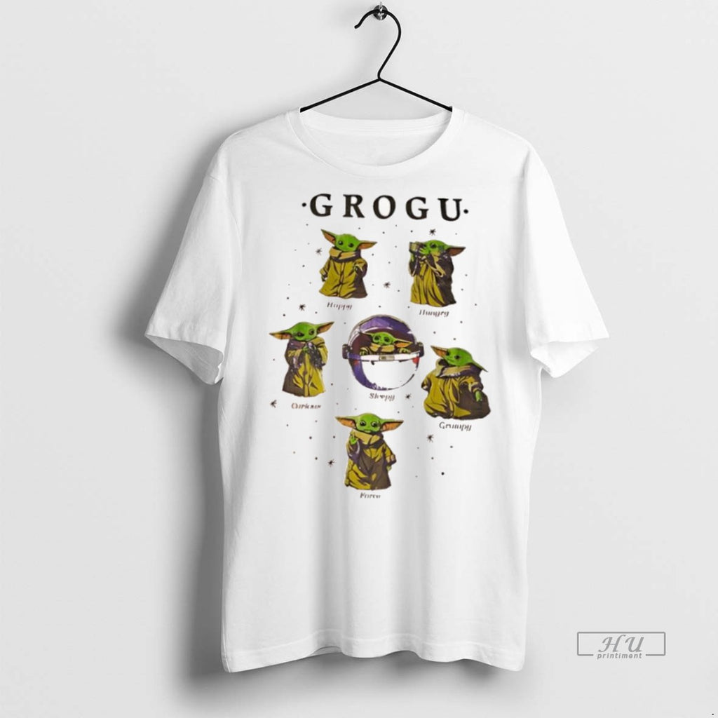 Officials Grogu Moods Graphic Happy Hungry Curious Sleepy Grumpy Force Premium Tee Shirt Sweater