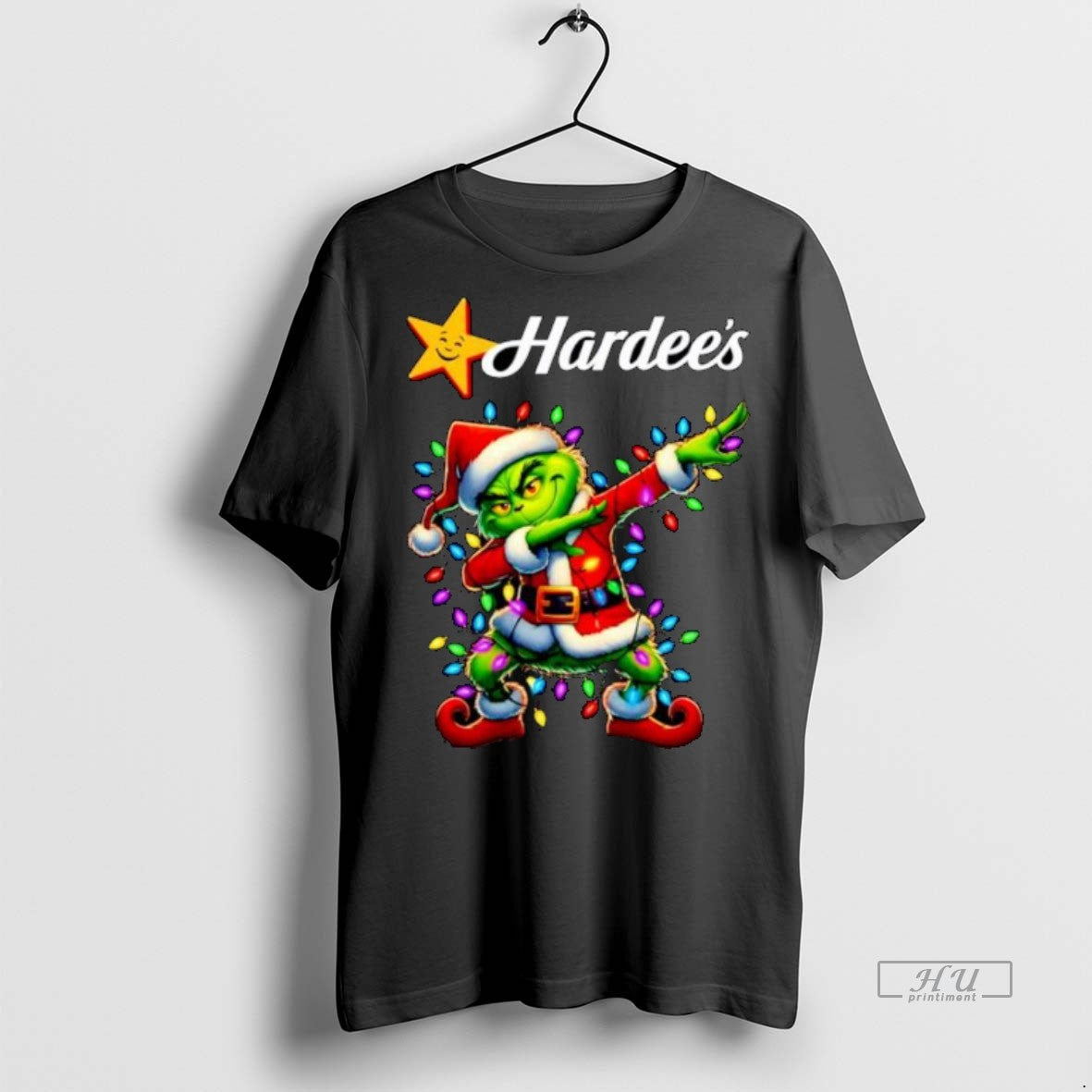 Officials Hardees X Grinch Dabbing Merry Christmas Ornaments Premium Tee Shirt Sweater