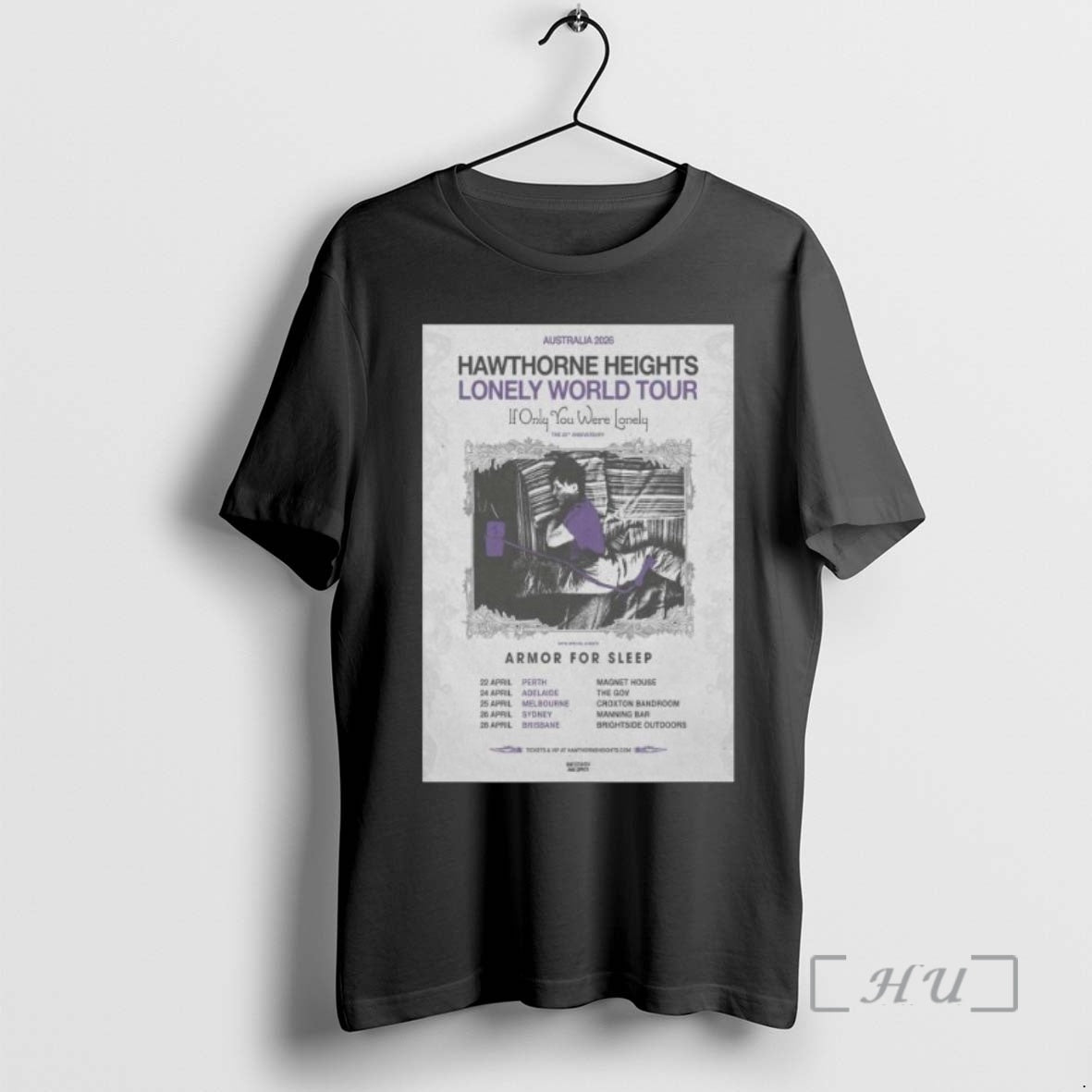 Officials Hawthorne Heights Lonely World Australia Tour 2026 Premium T Shirt Sweater