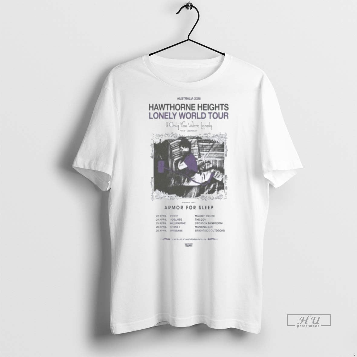 Officials Hawthorne Heights Lonely World Tour 2026 Armor For Sleep Australia Premium Tee Shirt Sweater