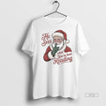 Officials He Sees What Youve Been Reading Santa Claus Premium Tee Shirt Sweater