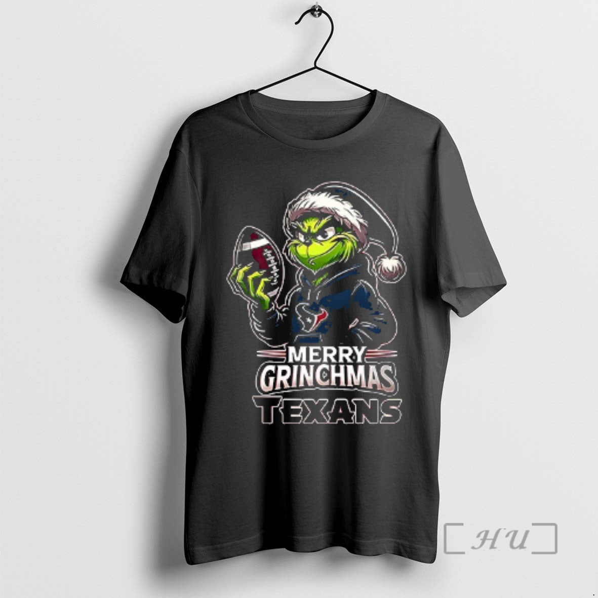 Officials Houston Texans Merry Grinchmas They Hate Us Because They Aint Us Double Sided Graphic