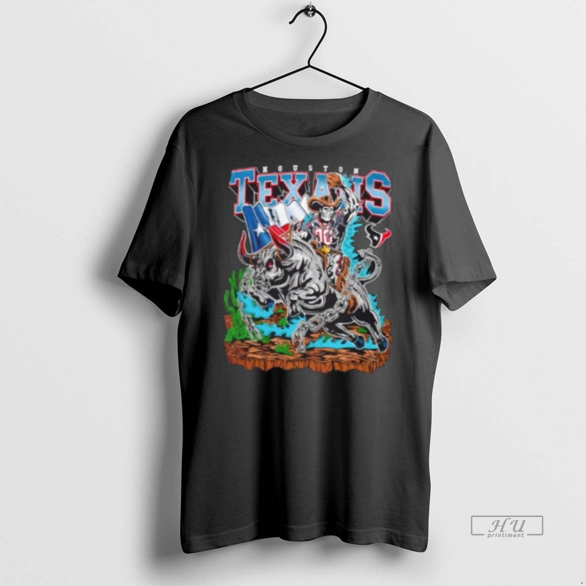 Officials Houston Texans Wrangler Football Fire Graphic Tee Shirt Sweater