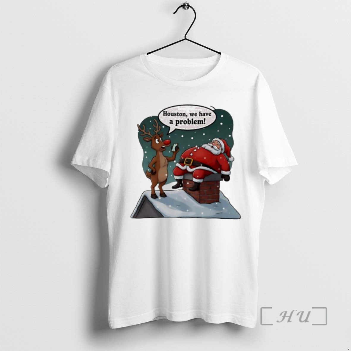 Officials Houston We Have A Problem Santa Claus Reindeer Chimney Premium T Shirt Sweater