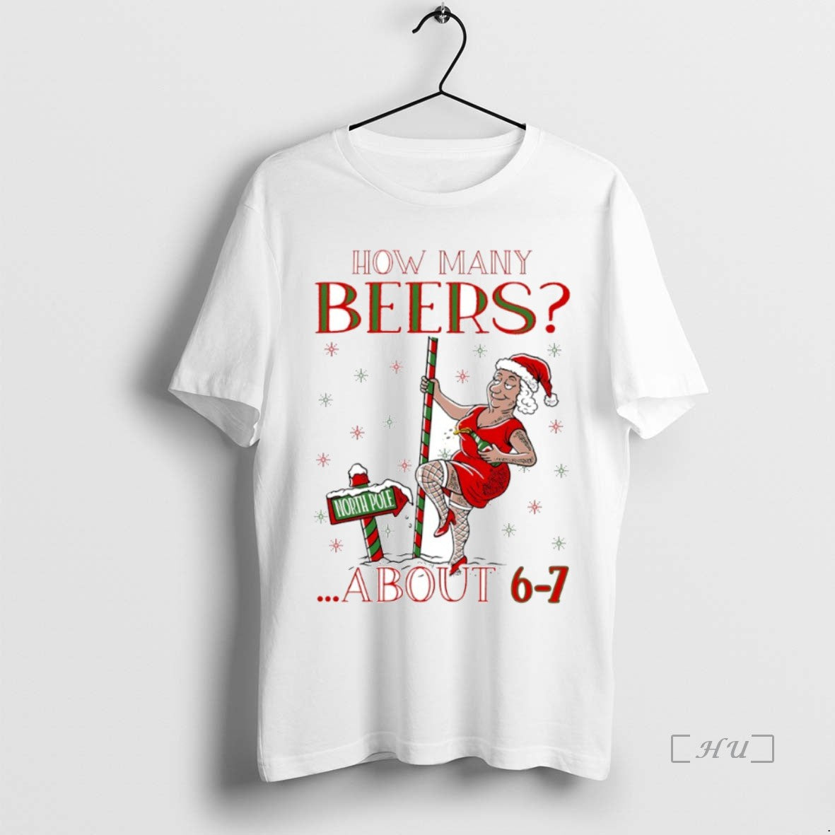 Officials How Many Beers About 6 7 Mrs Clause Ugly Christmas Circle Premium T Shirts