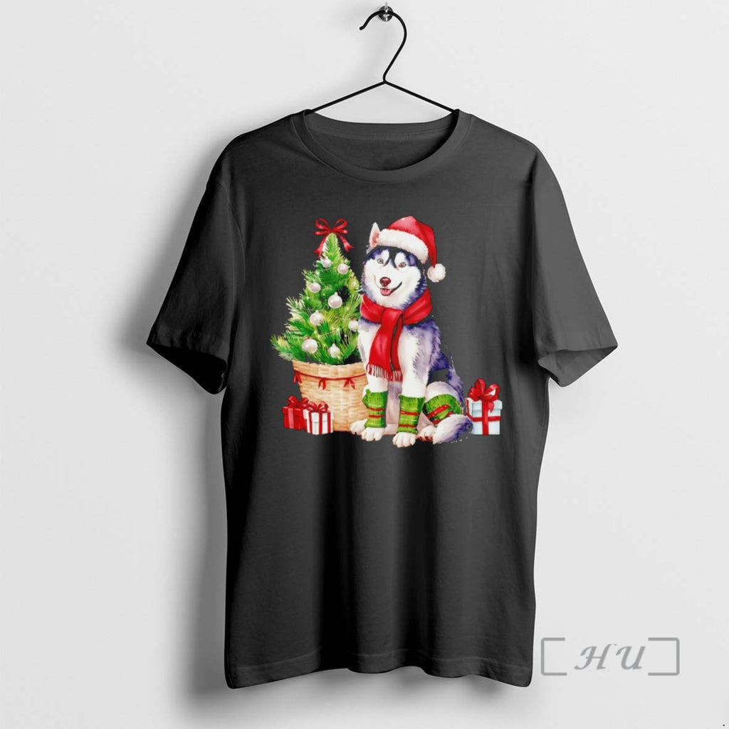 Officials Husky With Christmas Tree And Gifts Premium T Shirt Sweater