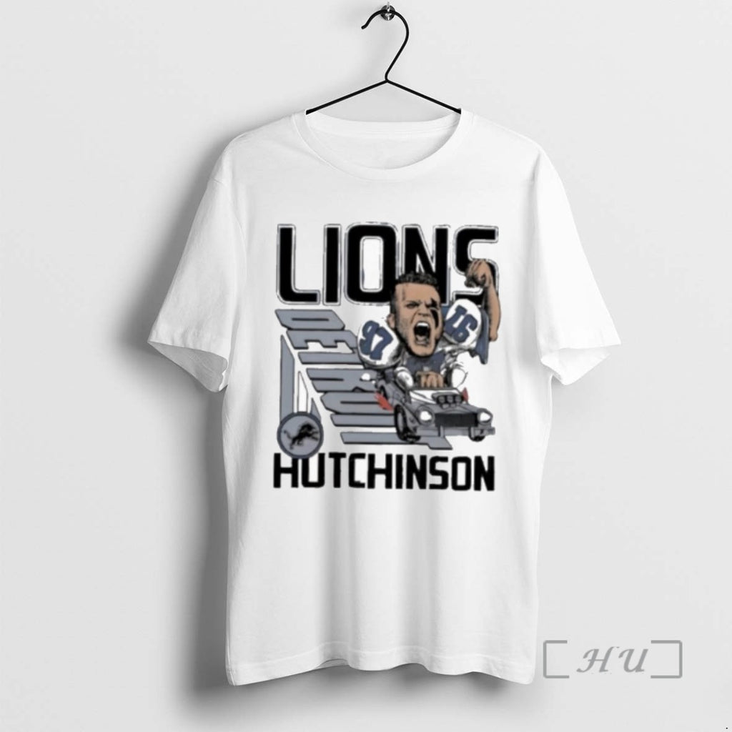 Officials Hutchinson Detroit Lions Signature Player Logo Tee Shirt Sweater