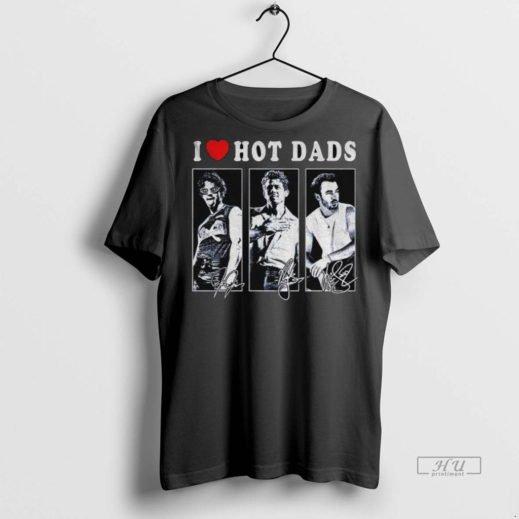 Officials I Love Hot Dads Jonas Bros 20th Annivesary Tour 2025 Signature Tee Shirt Sweater
