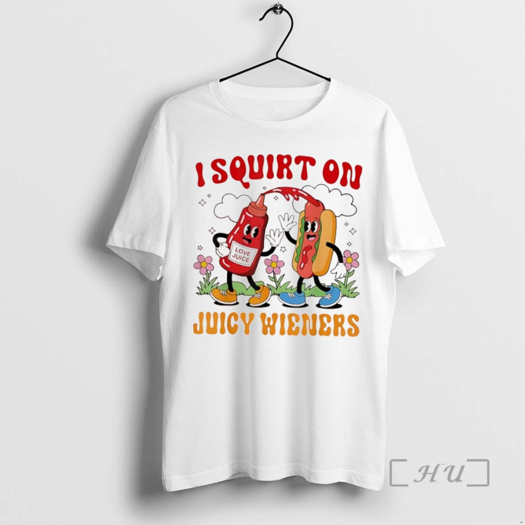 Officials I Squirt On Juicy Wieners Cartoon Love Juice And Hotdog Graphic T Shirt Sweater