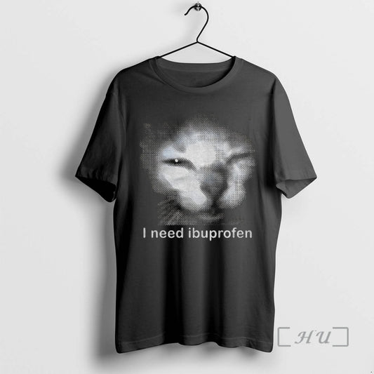 Officials I Need Ibuprofen Funny Vintage Graphic Cat