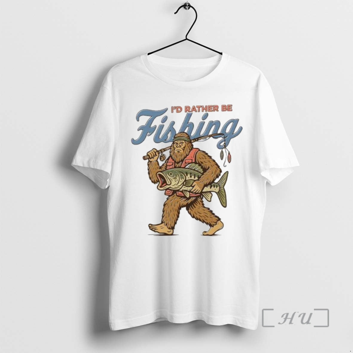 Officials Id Rather Be Fishing Bigfoot Ornaments T Shirt Sweater