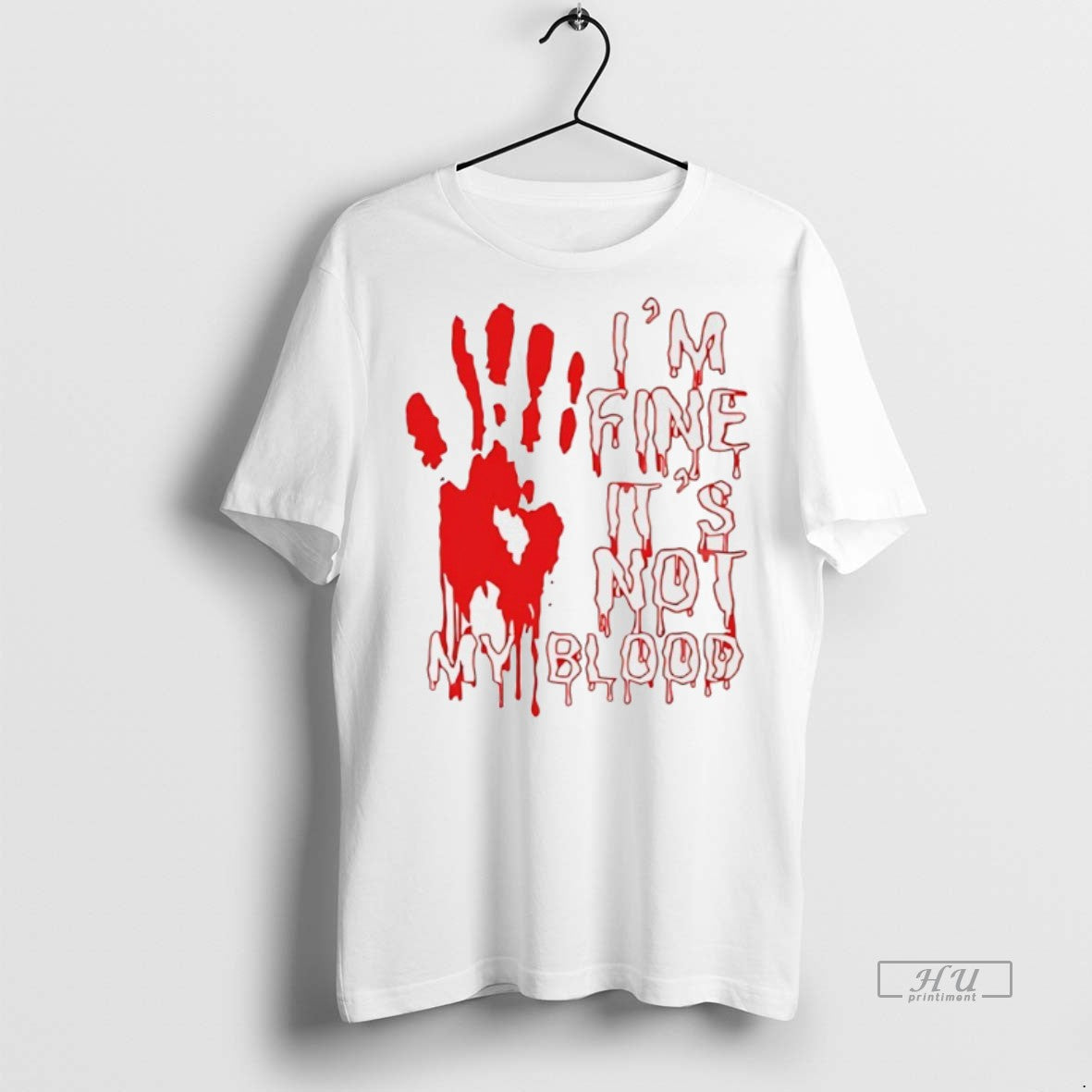 Officials Im Fine Is Not My Blood Halloween Graphic Tee Shirt Sweater