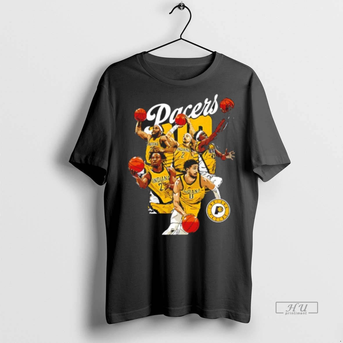 Officials Indiana Pacers Starting 5 Player Collage Vintage Premium Tee Shirt Sweater