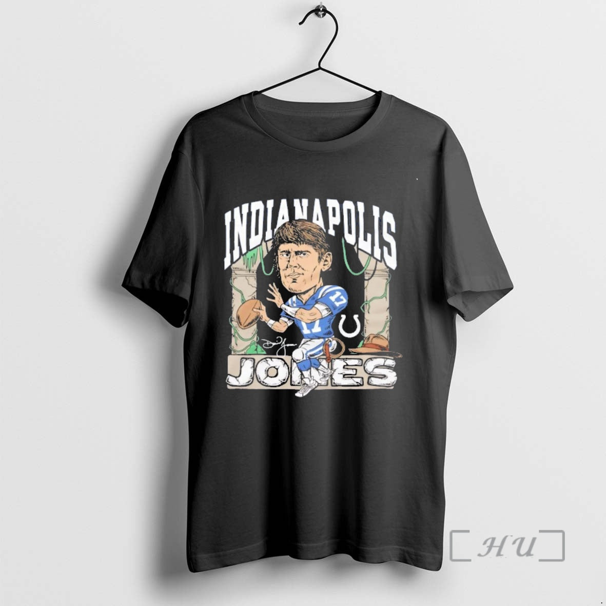 Officials Indianapolis Colts Daniel Jones Signature Caricature