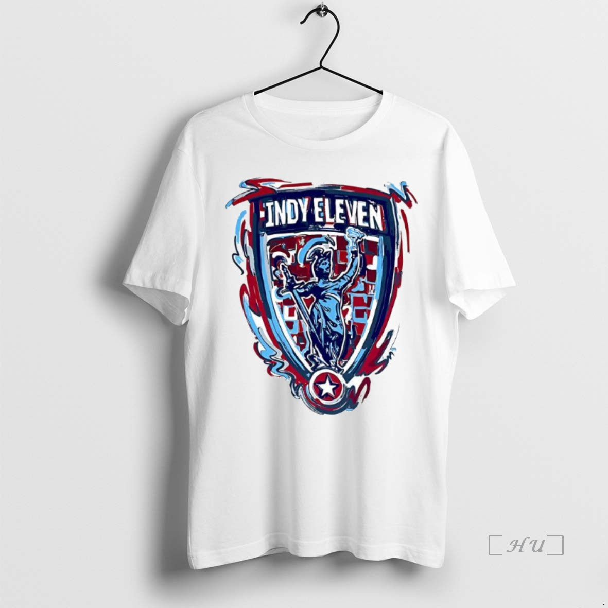 Officials Indy Eleven Blue Storm Striker Crest Design T Shirt Sweater