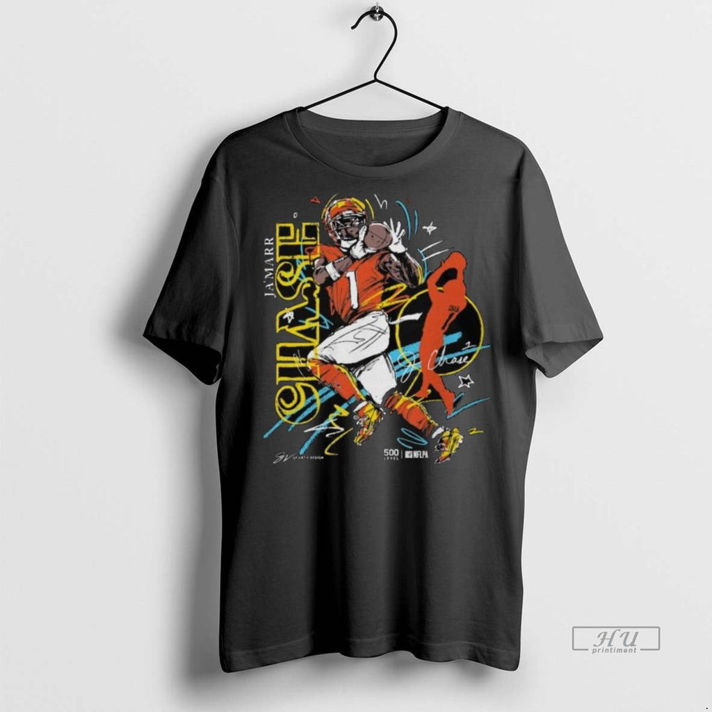 Officials Jamarr Chase Cincinnati Scribble Signature Long Sleve Premium Tee Shirt Sweater
