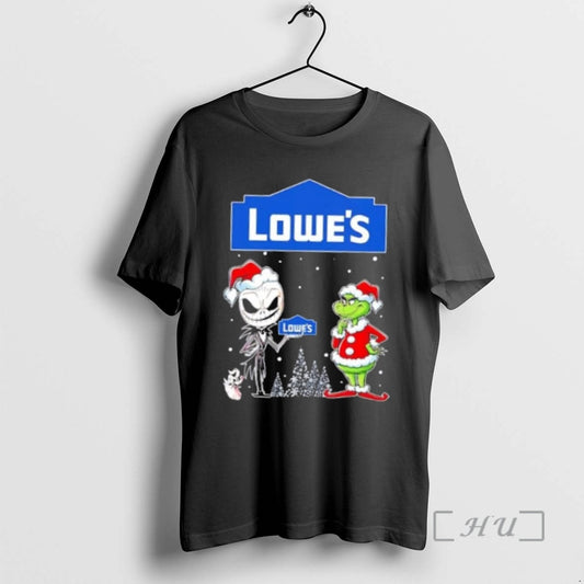 Officials Jack Skellington And Grinch X Lowes Is This Jolly Enough Christmas Premium T Shirts