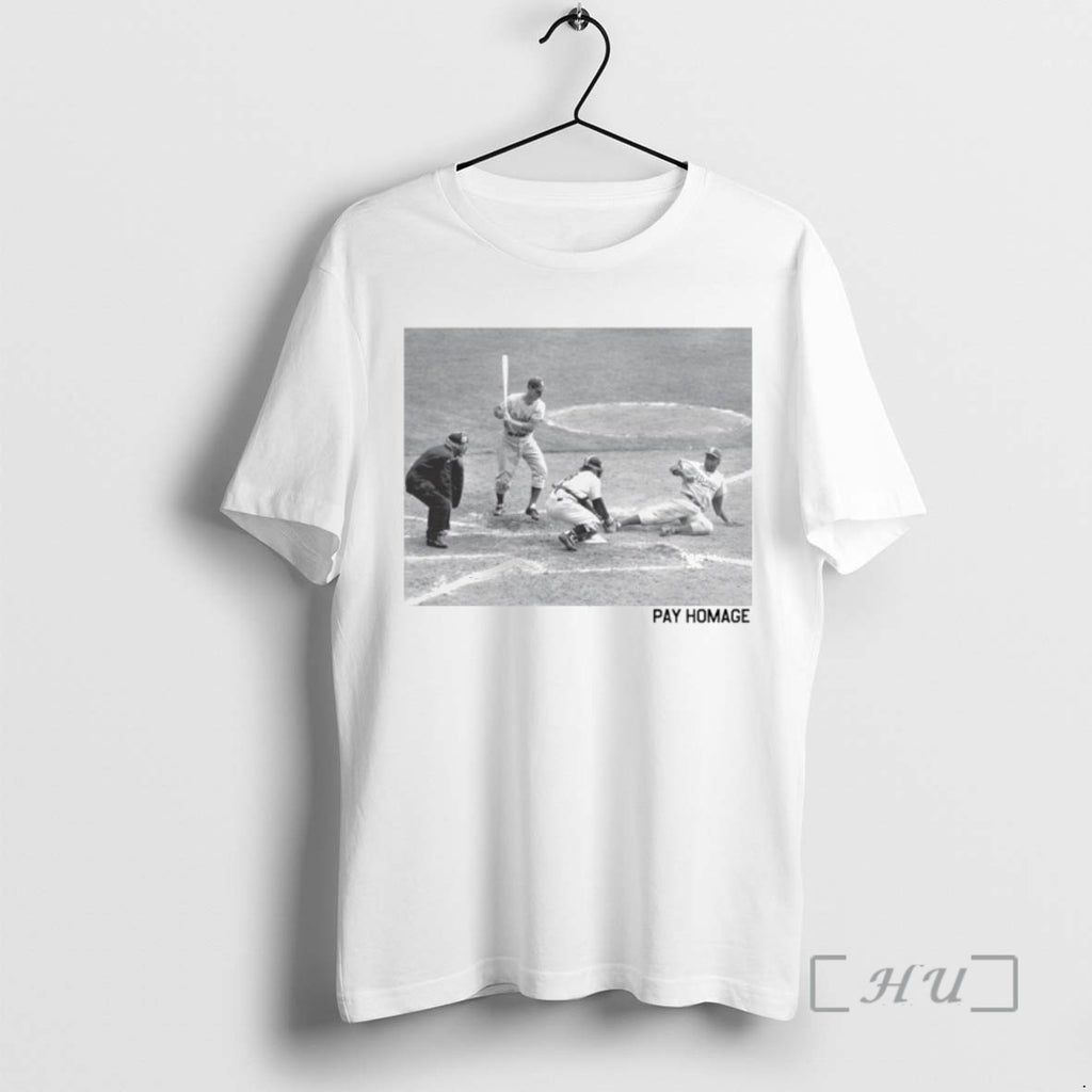 Officials Jackie Robinson Brooklyn Dodgers Cooperstown Collection Pay Homage Player Graphic Ornaments Tee Shirt Sweater