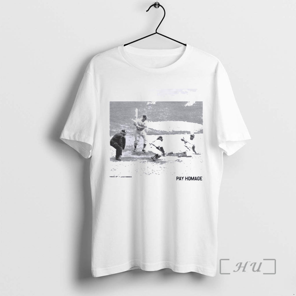Officials Jackie Robinson Brooklyn Dodgers Pay Homage Player Tee Shirt Sweater