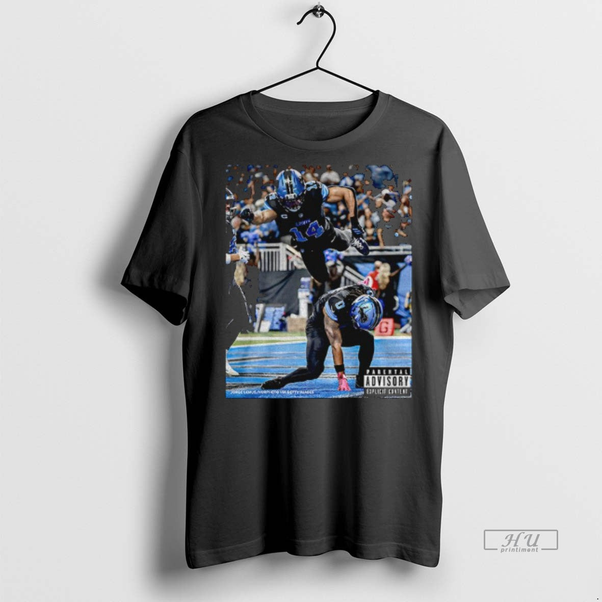 Officials Jahmyr Gibbs And Amon Ra St Brown Superman Iconic Moment Parental Advisory Graphic Tee