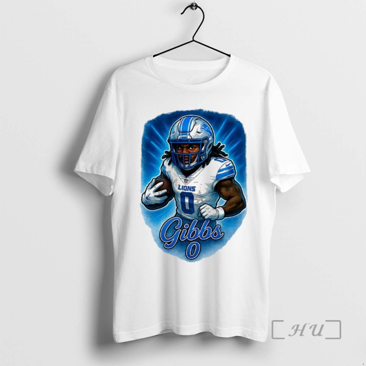 Officials Jahmyr Gibbs Detroit Lions Football Number 0 Caricature