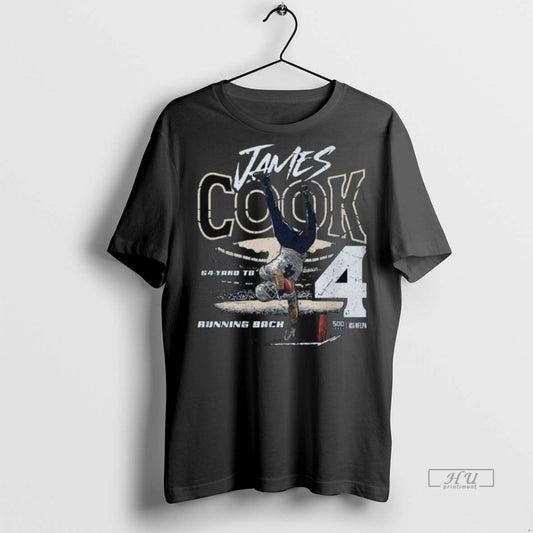 Officials James Cook Buffalo 64 Yd Td Running Back Long Sleve Premium Tee Shirt Sweater