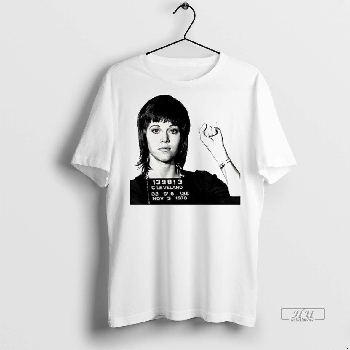 Officials Jane Fonda Clevand 1970 Mugshot Tee Shirt Sweater