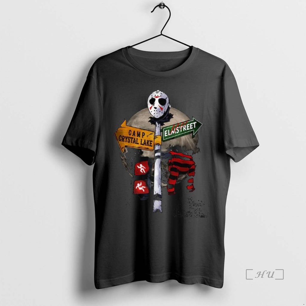 Officials Jason Voorhees Freddy Krueger Curse Traffic Sign Indicator Land Camp Crystal Lake Elmstreet