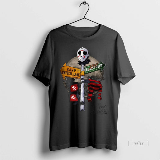 Officials Jason Voorhees Freddy Krueger Curse Traffic Sign Indicator Land Camp Crystal Lake Elmstreet