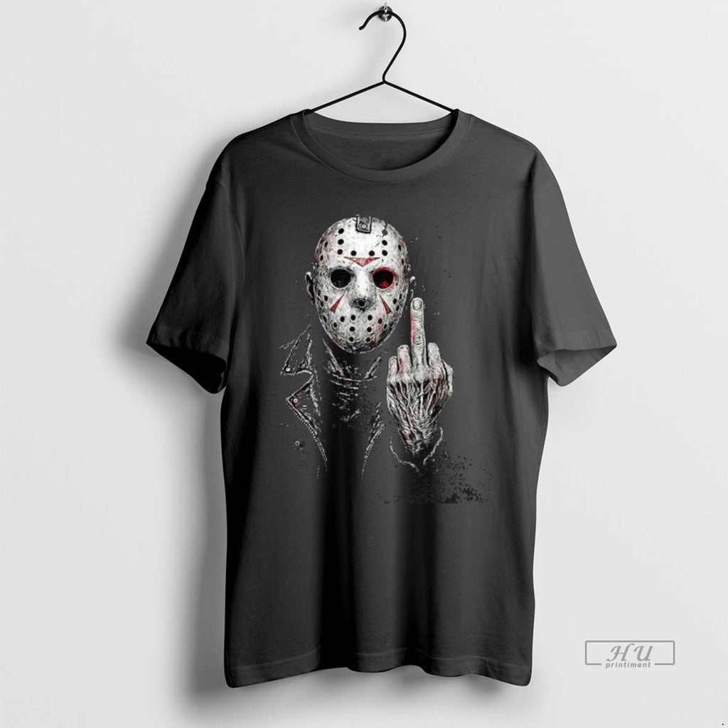 Officials Jason Voorhees Middle Finger The Friday The 13th Horror Halloween Tee Shirt Sweater