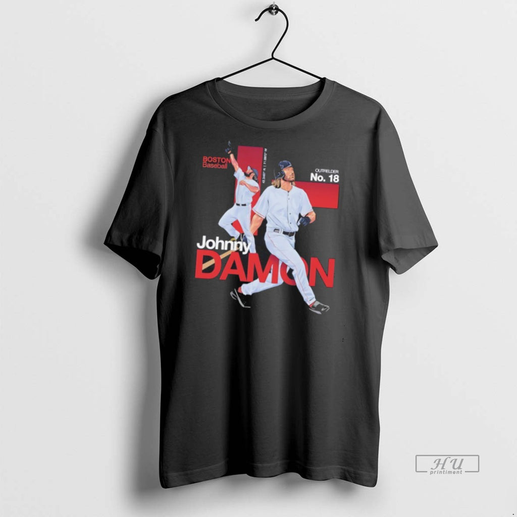Officials Johnny Damon 18 Boston Red Sox Modern Tee Shirt Sweater