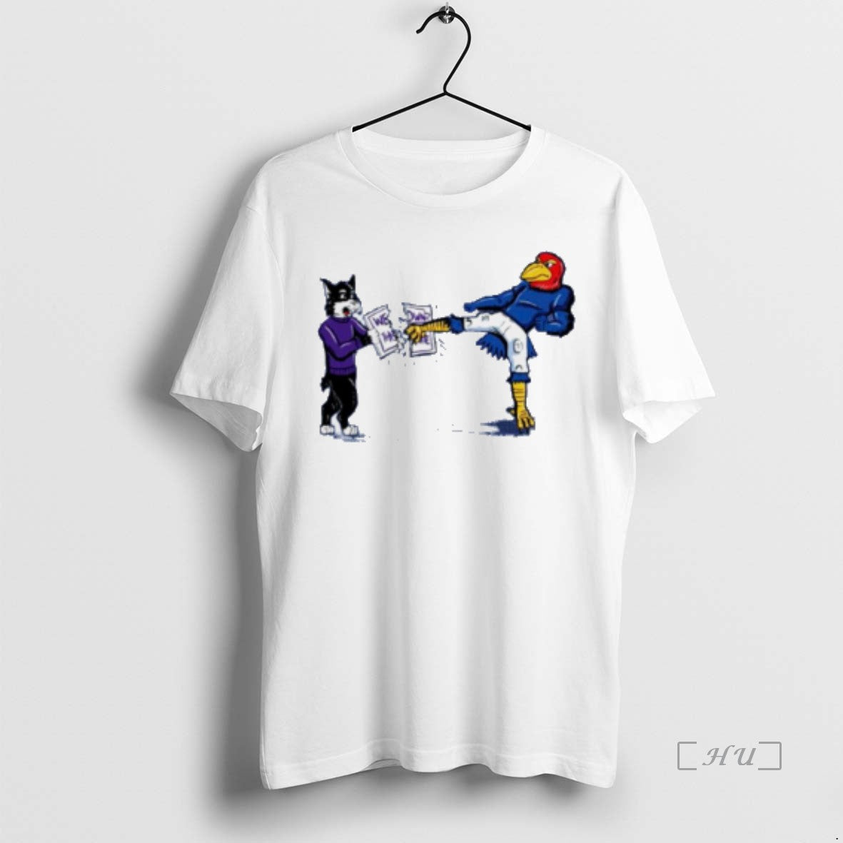Officials Kansas Jayhawk Mascot Kicking A We Sign Kansas State T Shirt Sweater