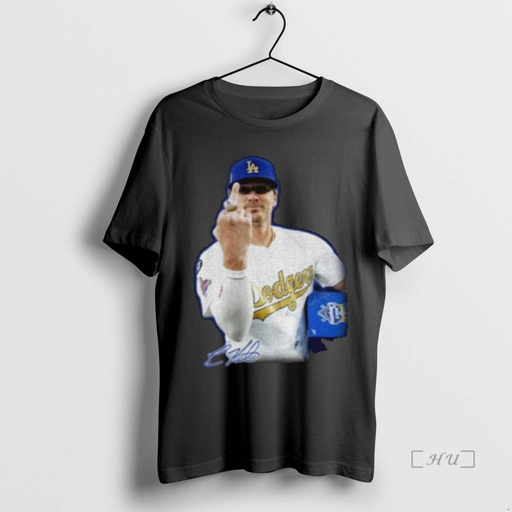 Officials Kike Hernandez Middle Finger Meme Signature Dodgers Champion Premium T Shirt Sweater