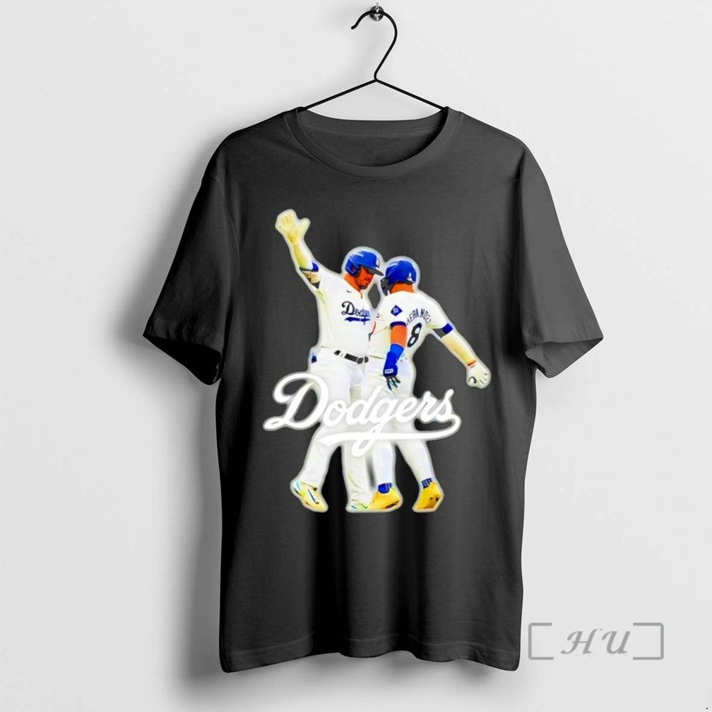 Officials Kike Hernandez And Gavin Lux Crotch Bump Los Angeles Dodgers Logo T Shirt Sweater