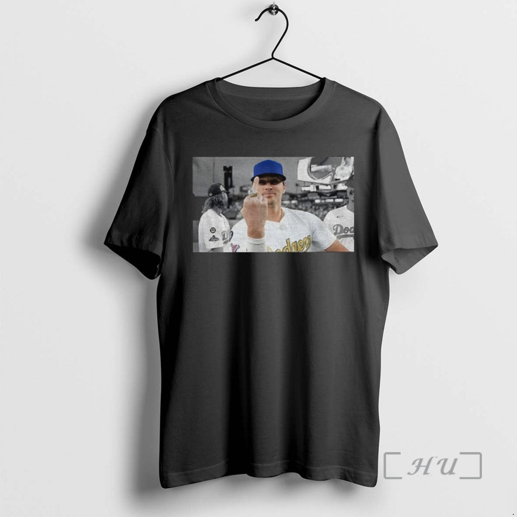 Officials Kike Hernandez Funny Middle Finger Los Angeles Dodgers Baseball Championship Game Day 2025 Tee